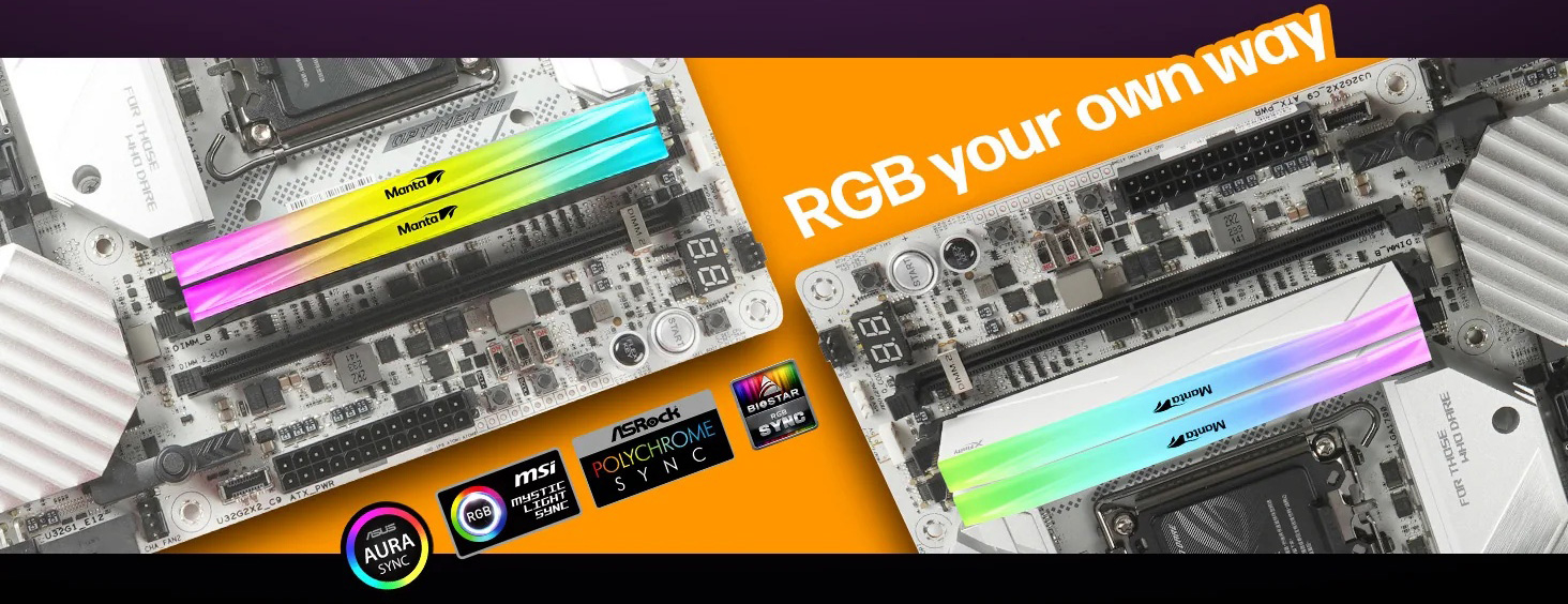 V-COLOR Manta XFinity RGB DDR5 48GB (24GBx2) 8000MHz XMP 3.0 & AMD